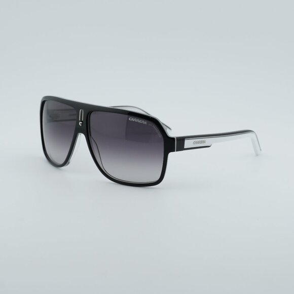 CARRERA 27 0XSZ 9O Sunglasses Black/White Aviator Frame Grey Lenses